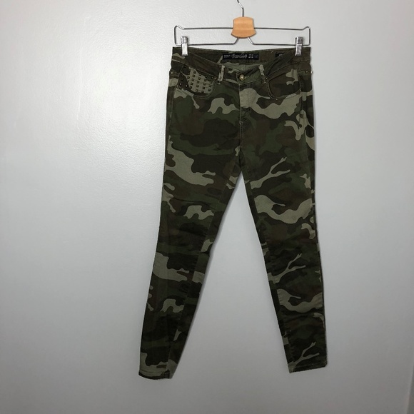 Zara Denim - Zara Trafaluc Camo Skinny Jeans Sz 4 Green